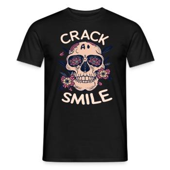 Skulls Crack A Smile Totenkopf Skull - Men's T-Shirt - black - Front - AI Model Male 178 light (178cm)