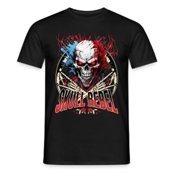 Totenkopf Totenschädel Skelett Motorrad Biker Gang - Männer T-Shirt - Schwarz - Vorne - AI Model Male 178 light (178cm)