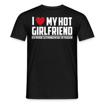 I love my hot girlfriend - Männer T-Shirt - Schwarz - Vorne - AI Model Male 178 light (178cm)