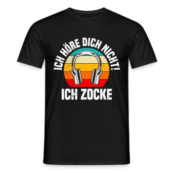 Video Spiele Kann Dich Nicht Hören Ich Zocke - Männer T-Shirt - Schwarz - Vorne - AI Model Male 178 light (178cm)
