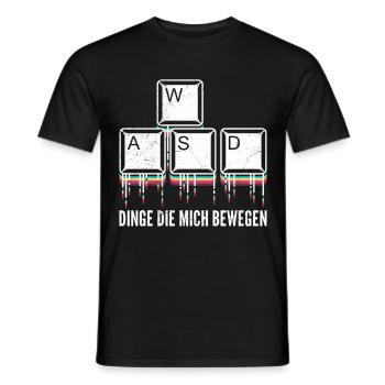 PC Video Gamer Dinge die Mich Bewegen Video Spiele - Männer T-Shirt - Schwarz - Vorne - AI Model Male 178 light (178cm)