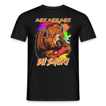 Gaming Bär Zack Zack Zack du Sack! Video Spiele - Männer T-Shirt - Schwarz - Vorne - AI Model Male 178 light (178cm)