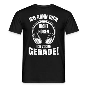 Video Spiele Kann Dich Nicht Hören Ich Zocke - Männer T-Shirt - Schwarz - Vorne - AI Model Male 178 light (178cm)