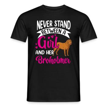Never stand between the girl and the Broholmer - Men's T-Shirt - black - Front - AI Model Male 178 light (178cm)