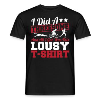 J’ai fait un plan à trois et tout ce que j’ai eu, c’est ce moche - T-shirt homme - noir - Devant - AI Model Male 178 light (178cm)