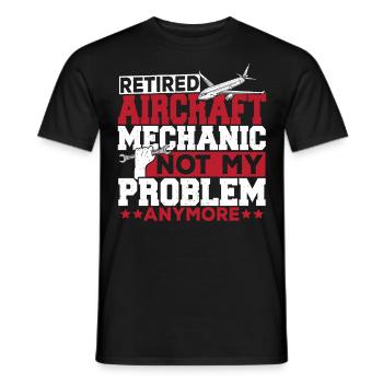 Retired Aircraft Mechanic Airplane Aviation - Men's T-Shirt - black - Front - AI Model Male 178 light (178cm)