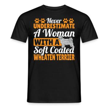 Unterschätzen Sie niemals eine Frau mit Soft - Männer T-Shirt - Schwarz - Vorne - AI Model Male 178 light (178cm)