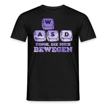 Gaming Tastatur Dinge, die mich Bewegen WASD - Männer T-Shirt - Schwarz - Vorne - AI Model Male 178 light (178cm)
