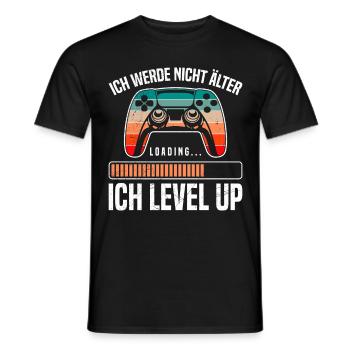 Retro Gamer B-Day Werde nicht Älter Ich Level Up - Männer T-Shirt - Schwarz - Vorne - AI Model Male 178 light (178cm)