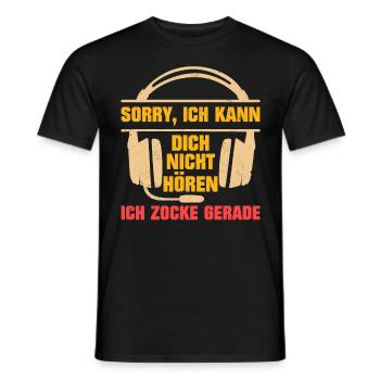 Headset Gamer Sorry, Ich kann dich nicht Hören - Männer T-Shirt - Schwarz - Vorne - AI Model Male 178 light (178cm)