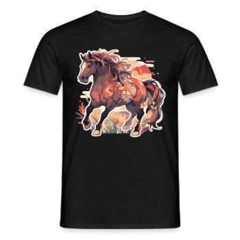 Cheval chevaux jument Folen équitation cavalier cadeau - T-shirt homme - noir - Devant - AI Model Male 178 light (178cm)
