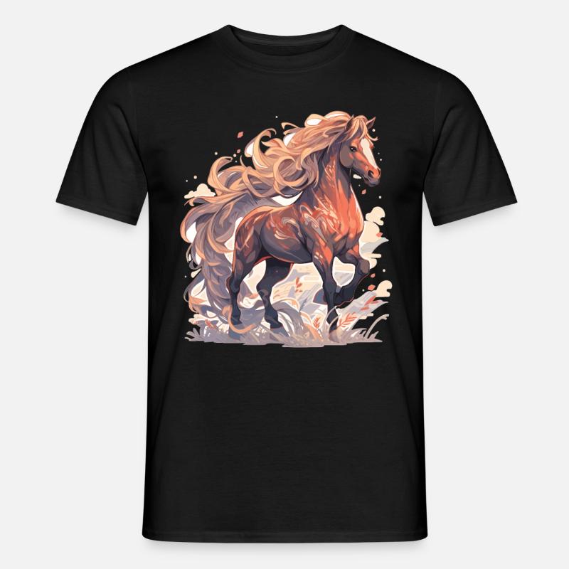 Pferd - Männer T-Shirt - Schwarz