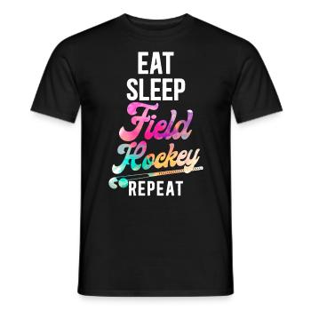 Field Hockey Eat Sleep Field - Männer T-Shirt - Schwarz - Vorne - AI Model Male 178 light (178cm)