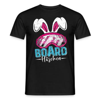 Snowboard Häschen Hasenohren Snowboarderin - Männer T-Shirt - Schwarz - Vorne - AI Model Male 178 light (178cm)