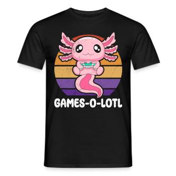 Gambling, Animals, Games-O-Lotl, Video Games, Kids - Men's T-Shirt - black - Front - AI Model Male 178 light (178cm)