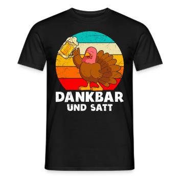Dankbar und Satt Biertrinker Truthahn - Männer T-Shirt - Schwarz - Vorne - AI Model Male 178 light (178cm)