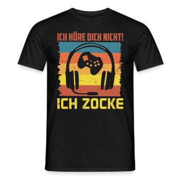 Video Spiele Ich Höre dich Nicht! Ich Zocke - Männer T-Shirt - Schwarz - Vorne - AI Model Male 178 light (178cm)