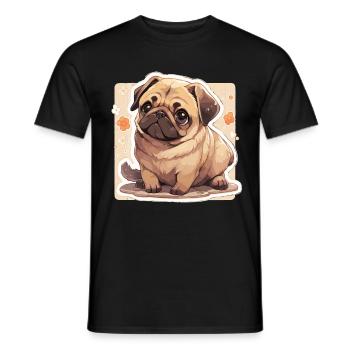 Carlin Carlin Chien Carlin Vivre Carlin Cadeaux - T-shirt homme - noir - Devant - AI Model Male 178 light (178cm)