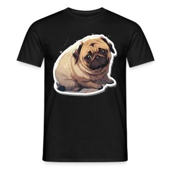 Carlin Carlin Chien Carlin Vivre Carlin Cadeaux - T-shirt homme - noir - Devant - AI Model Male 178 light (178cm)