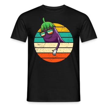 Aubergine, fruits et légumes - T-shirt homme - noir - Devant - AI Model Male 178 light (178cm)
