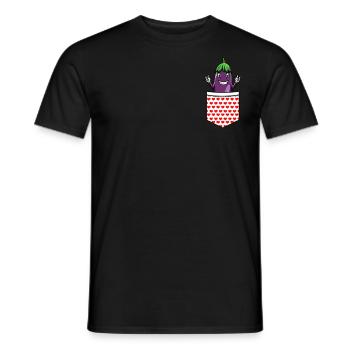 Aubergine, fruits et légumes - T-shirt homme - noir - Devant - AI Model Male 178 light (178cm)