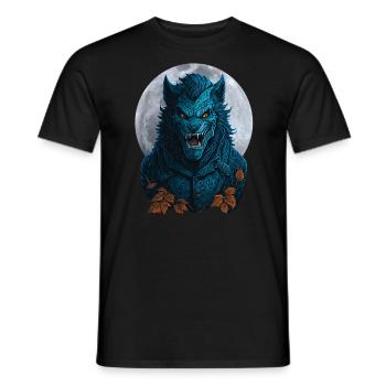 Halloween Werewolf Full Moon - Men's T-Shirt - black - Front - AI Model Male 178 light (178cm)