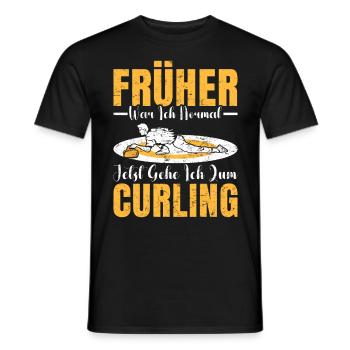 Curler Spruch Heute Gehe ich zum Curling - Männer T-Shirt - Schwarz - Vorne - AI Model Male 178 light (178cm)