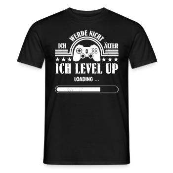 Retro Gamer Werde nicht Älter Ich Level Up - Männer T-Shirt - Schwarz - Vorne - AI Model Male 178 light (178cm)