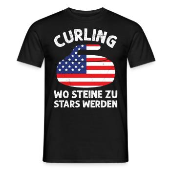 Curling Amerika Wo Steine zu Stars werden - Männer T-Shirt - Schwarz - Vorne - AI Model Male 178 light (178cm)