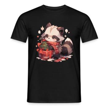 Waschbär Waschbären Waschbär Baby Wachbären - Männer T-Shirt - Schwarz - Vorne - AI Model Male 178 light (178cm)