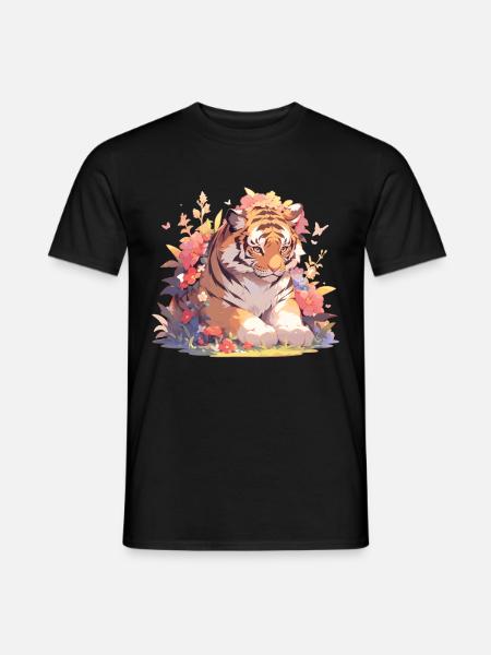 Tygrys Mały Tygrys Tygrys Dziecko Tygrys - T-shirt męski - czarny