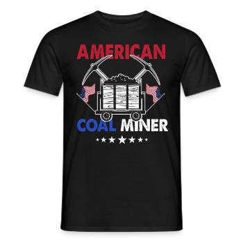 American Coal Miner - Männer T-Shirt - Schwarz - Vorne - AI Model Male 178 light (178cm)