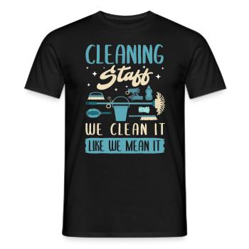 Cleaning Staff - Men's T-Shirt - black - Front - AI Model Male 178 light (178cm)