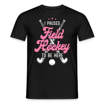 Hockey sur gazon J’ai mis le hockey sur gazon en pause - T-shirt homme - noir - Devant - AI Model Male 178 light (178cm)