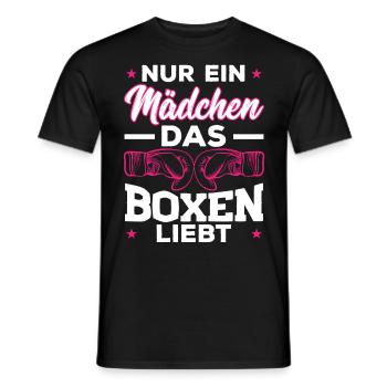 Nur ein Mädchen, das Boxen liebt Boxen Sport - Männer T-Shirt - Schwarz - Vorne - AI Model Male 178 light (178cm)