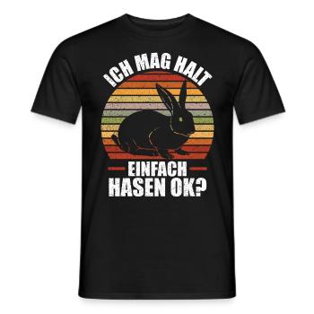 Ich mag halt einfach Hasen OK? Süsses Hasi - Männer T-Shirt - Schwarz - Vorne - AI Model Male 178 light (178cm)
