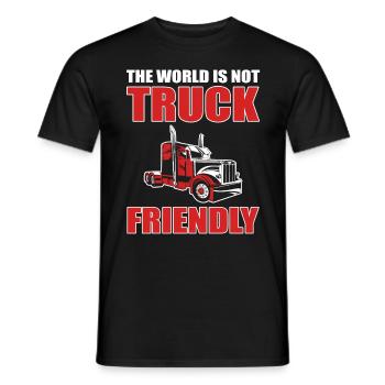 Le monde n’est pas favorable aux camionneurs - T-shirt homme - noir - Devant - AI Model Male 178 light (178cm)