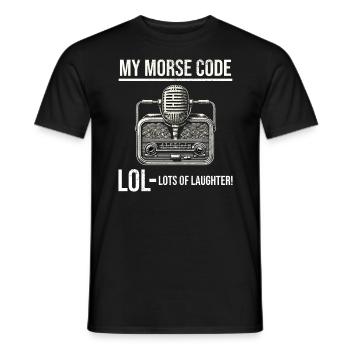 Opérateur de radio amateur Code Morse Lol Dicton Drôle - T-shirt homme - noir - Devant - AI Model Male 178 light (178cm)