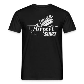 Vacation Travel Quote - This Is My Airport - Men's T-Shirt - black - Front - AI Model Male 178 light (178cm)
