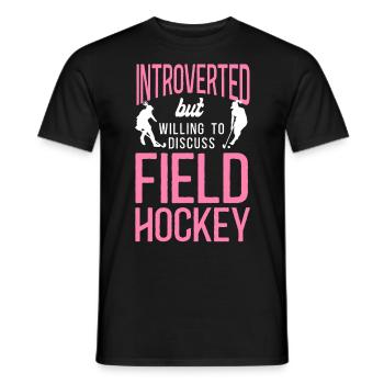 Field Hockey Introverted But - Männer T-Shirt - Schwarz - Vorne - AI Model Male 178 light (178cm)