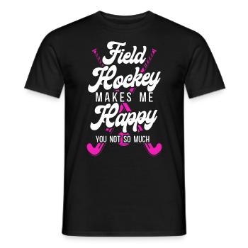 Le hockey sur gazon, le hockey sur gazon, ça me fait - T-shirt homme - noir - Devant - AI Model Male 178 light (178cm)