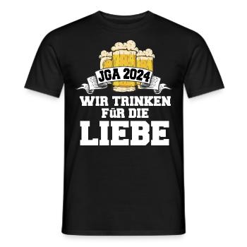 Junggesellenabschied 2024 JGA - Männer T-Shirt - Schwarz - Vorne - AI Model Male 178 light (178cm)