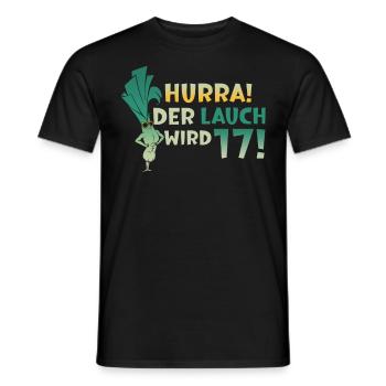 Hurra der Lauch wird 17 - Männer T-Shirt - Schwarz - Vorne - AI Model Male 178 light (178cm)