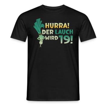 Hurra der Lauch wird 19 - Männer T-Shirt - Schwarz - Vorne - AI Model Male 178 light (178cm)
