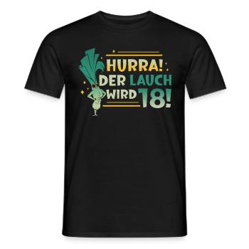 Hurra der Lauch wird 18 - Männer T-Shirt - Schwarz - Vorne - AI Model Male 178 light (178cm)