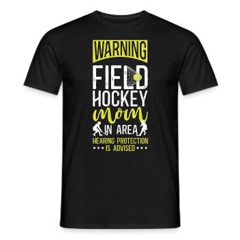 Field Hockey Mom Warning Field - Männer T-Shirt - Schwarz - Vorne - AI Model Male 178 light (178cm)