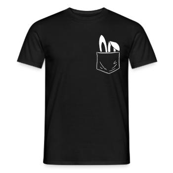 Costume de remplacement magicien magicien poitrine poche lapin - T-shirt homme - noir - Devant - AI Model Male 178 light (178cm)