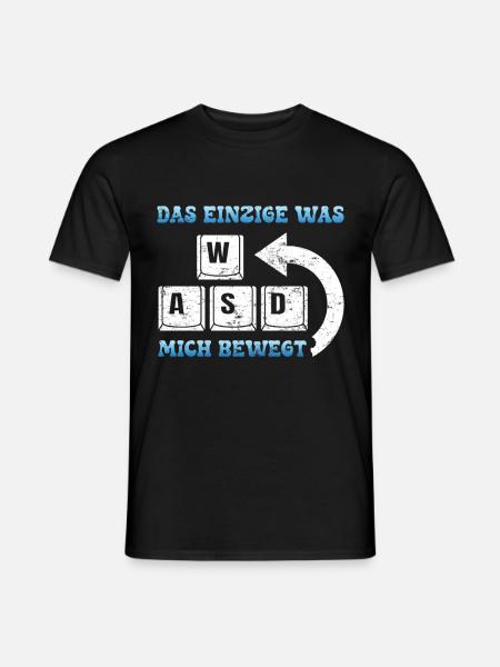 Gamer Das Einzigste Was Mich Bewegt WASD - Männer T-Shirt - Schwarz