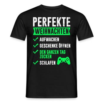Perfekte Weihnachten Gaming Video Spiele - Männer T-Shirt - Schwarz - Vorne - AI Model Male 178 light (178cm)