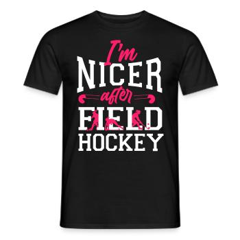 Field Hockey I'm Nicer After Field - Männer T-Shirt - Schwarz - Vorne - AI Model Male 178 light (178cm)